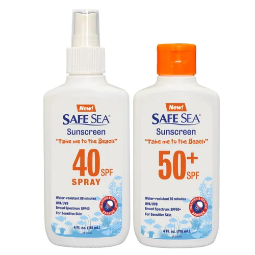 Vista 7 de Safe Sea Jellyfish - Protector solar que bloquea las picaduras, SPF 50+ Loción de 4 onzas, impermeable, biodegradable, protector solar corporal
