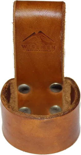 Vista 7 de Trabillas o funda para cinturón de hacha, cuero de grado superior de color marrón verdoso