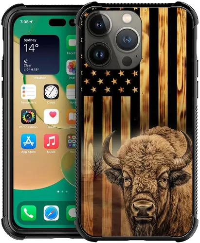 Vista 8 de Funda compatible con iPhone 14 Pro, fundas para mujeres y niñas, cielo azul, flor, luna y mariposa