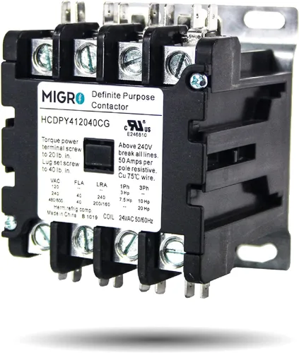 Vista 12 de Migro Contactor de CA resistente de 2 polos y 40 amperios que reemplaza prácticamente todos los modelos residenciales de 2 polos