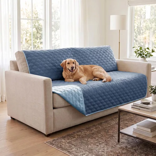 Vista 11 de Funda de sofá impermeable lavable para perros, manta reversible para cama para perro, protector de muebles para mascotas