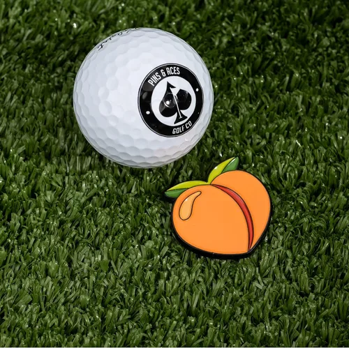 Vista 2 de Pins & Aces Marcador de pelota de golf, metal premium, pintura esmaltada única, diseño personalizado, se fija a cualquier imán, añade