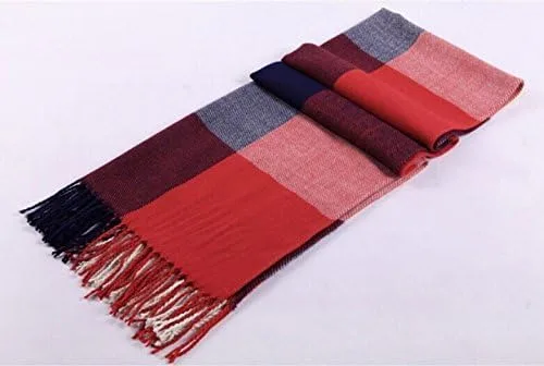 Vista 2 de Wander Agio bufanda larga y a la moda para mujer, diseño a cuadros, cálida, chal para invierno