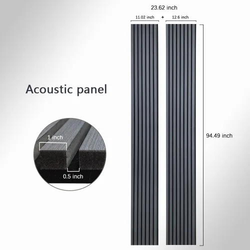 Vista 2 de Paneles de Pared de Listones de Madera Acústica Acanalados con Absorción de Sonido 3D Paneles de Pared para Decoración de Pared Interior Panel