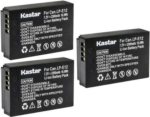 Vista 5 de Kastar Paquete de 1 batería LP-E12 de 7.2 V 2300 mAh de repuesto para batería Canon LP-E12 LPE12, cargador Canon LC-E12 LC-E12E