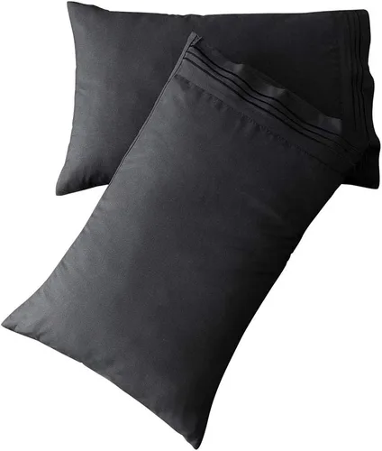 Vista 12 de SONORO KATE Juego de fundas de almohada de lujo de microfibra cepillada 1800 Bedding - antiarrugas, (beige, 2 fundas de almohada estándar)