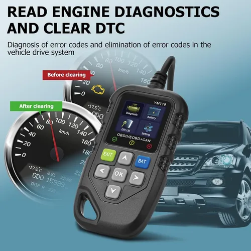 Vista 3 de Herramienta de diagnóstico Universal OBD II Escáner, Lector de código de fallas del motor del auto, Herramienta de escaneo de diagnóstico CAN, lee