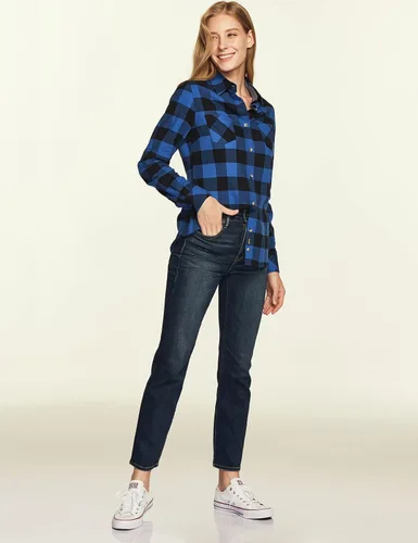 Vista 6 de CQR - Camisa de franela a cuadros para mujer, de manga larga, casual, de algodón suave cepillado y con botones