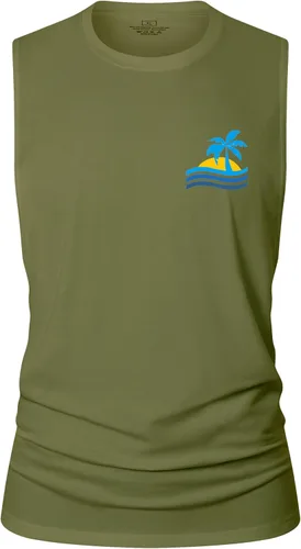 Vista 3 de Camisetas sin mangas de entrenamiento para hombre, camisetas sin mangas de algodón para gimnasio, culturismo, fitness, atletismo, camisetas sin