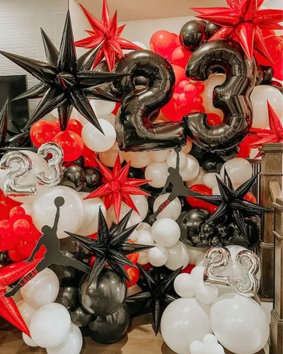 Vista 7 de 3 globos de aluminio con forma de estrella de explosión 3D de 26 pulgadas, globos de aluminio negro con forma de cono de estrella para cumpleaños