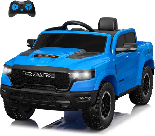Vista 10 de Ram 1500 con Licencia - Juguetes de Montar para Niños de 4-8 años, Carro Eléctrico para Niños con Control Remoto, Alimentado por Batería con Llave