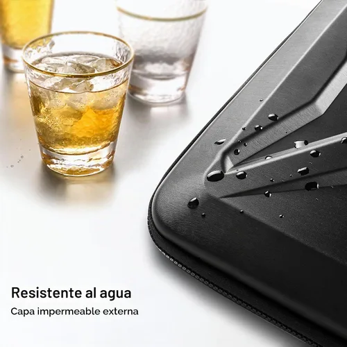 Vista 7 de DOMISO Funda rígida para laptop de 13 pulgadas, impermeable, a prueba de golpes, funda protectora para laptop con mango retráctil para MacBook Air