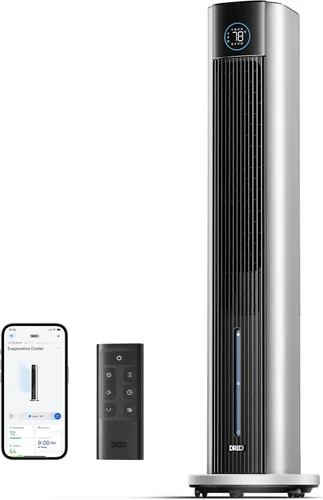 Vista 11 de DREO Enfriador evaporativo de pantano de aire, ventiladores de enfriamiento de 43 pulgadas que sopla aire frío 2025 actualizado, ventilador de piso