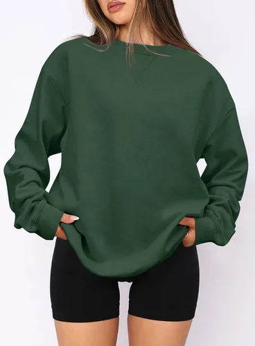 Vista 3 de KIDFRE Women's 100% Cotton Sweatshirts Long Sleeve Crewneck Pullover Workout Sweatshirt Casual Tops