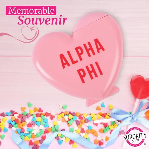 Vista 4 de Sorority Shop Theta Phi Alpha - Vaso con popote en forma de corazón, de 16 onzas, con tapa y popote de silicona, vaso de plástico reutilizable