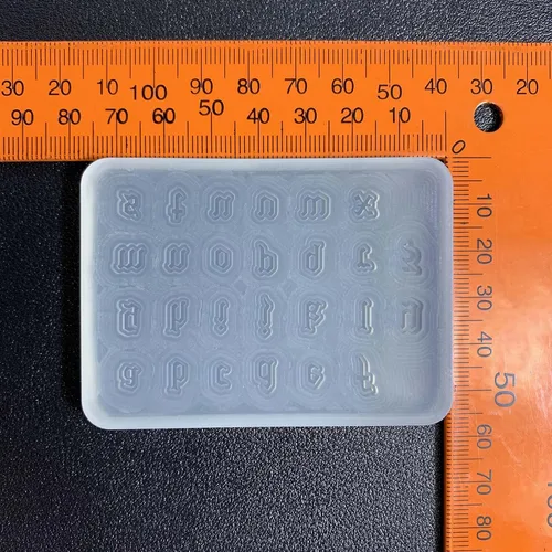 Vista 8 de Molde de silicona de resina gótica, colgante de letra inglesa, molde de resina gótica para hacer joyas, llavero de letras epoxi artesanal