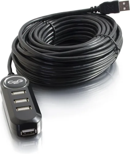 Vista 7 de C2G Cable de extensión USB largo, Cable USB, Cable USB A a A, Negro, 16 pies (4.87 metros), Cables to Go 39010