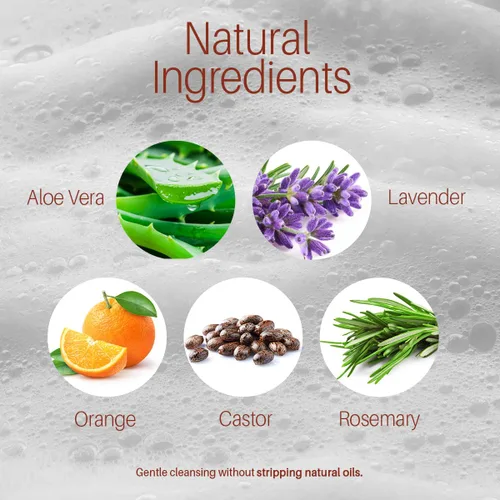 Vista 4 de Champú y acondicionador de aceite de ricino, sin sulfatos con aceite de menta, lavanda y romero, champú de aceite de ricino para el crecimiento