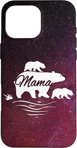 Vista 19 de Mama Bear with 2 Cubs Space Stars Galaxy Mama Bear Case for iPhone 17