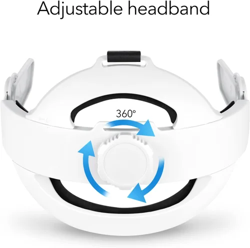 Vista 4 de Wasserstein Adjustable Head Strap Compatible with MetaOculus Quest 2 - Increased Support and Reduced Head Pressure with Sweat-Proof Cushion Pad