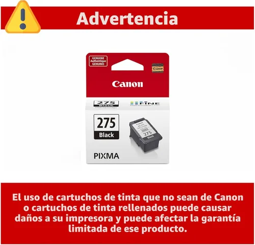 Vista 3 de Canon PG-275 - Cartucho de tinta negra original, compatible con TS3520/3522, TR4720/4722, TS3720/3722