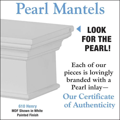 Vista 5 de Pearl Mantels 610-60 Henry Mantel Mantel MDF, 60", pintura blanca