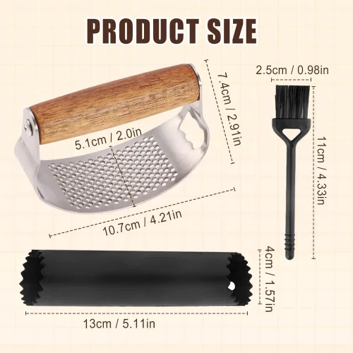 Vista 3 de Prensador de Ajo de Acero Inoxidable, Prensa de Ajo Profesional Rocker Mejorada 2025, Triturador de Ajo Ergonómico para Uso en Cocina Doméstica