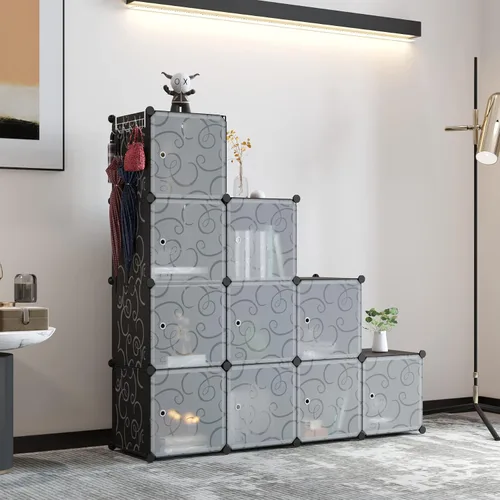 Vista 4 de C&AHOME Organizador de almacenamiento de 12 cubos con puerta, estante