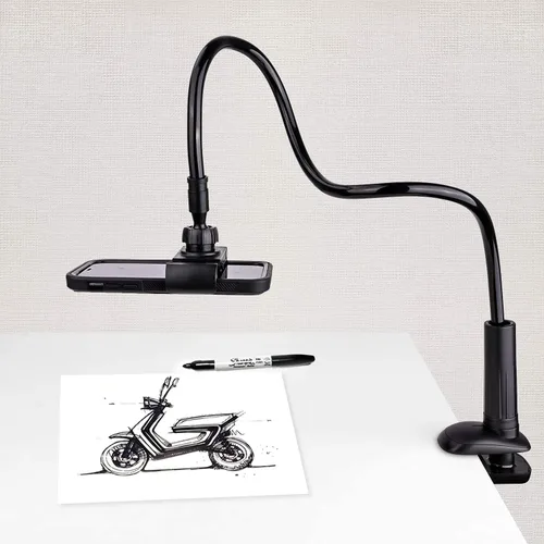 Vista 5 de Soporte para teléfono, soporte para cama y cuello de cisne Adjustable Flexible 360° Rotation Cell Phone Clip Holder Lazy Bracket Mount for All