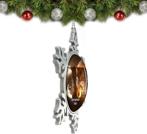 Vista 2 de Springfield Fantastic Caverns Missouri USA - Adorno de Navidad para árbol de Navidad, regalo de recuerdo de metal de cristal