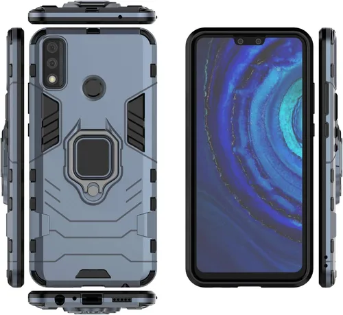 Vista 6 de Funda para Huawei Y8S 2020, soporte de anillo giratorio 360 con soporte magnético para automóvil, color negro