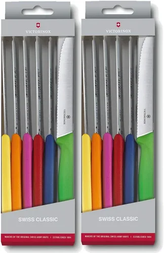 Vista 8 de Victorinox Swiss Classic Serrated Utility - Juego de cuchillos de cocina multicolor, 12