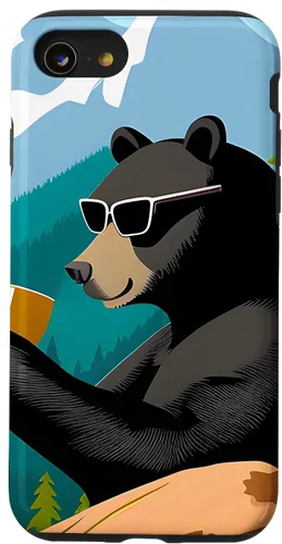 Vista 18 de iPhone 16 Bear Enjoying A Coffee Case