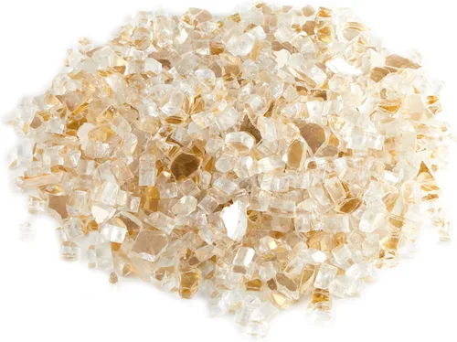 Vista 4 de HeatPro Fir Pit Glass, dorado reflectante Reflectante dorado
