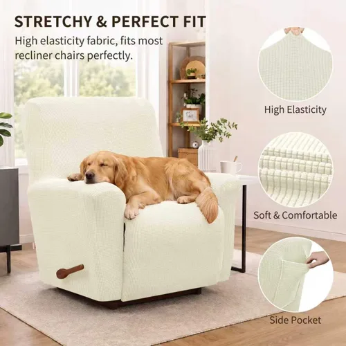 Vista 2 de KEKUOU Fundas para sillón reclinable, fundas para sillón reclinable Lazy Boy, fundas elásticas para sofá, 1 pieza de protector de muebles con parte