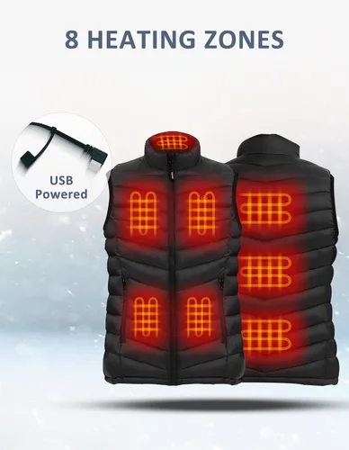 Vista 5 de Men's Heated Vest with Battery Pack, USB Electric Heating Vest Winter Lightweight Heated Jacket Vests for Men Women
