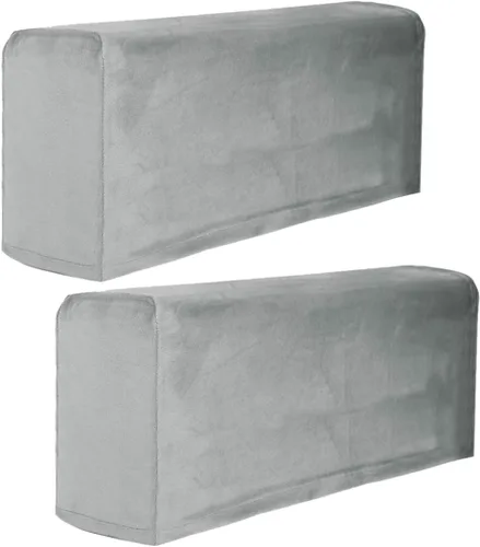 Vista 7 de BESPORTBLE Funda de tela elástica para reposabrazos de sofá, color gris, antideslizante, protector de muebles, fundas para sillón reclinable