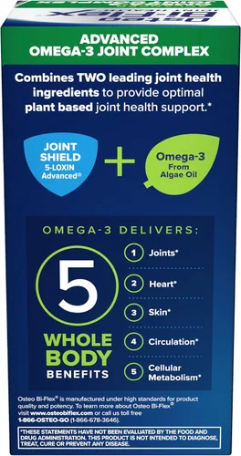Vista 7 de Osteo Bi-Flex Advanced Omega-3 Complemento de aceite de algas complejo articular, 80 unidades Plant-Based, Improve Joint Function, Strength