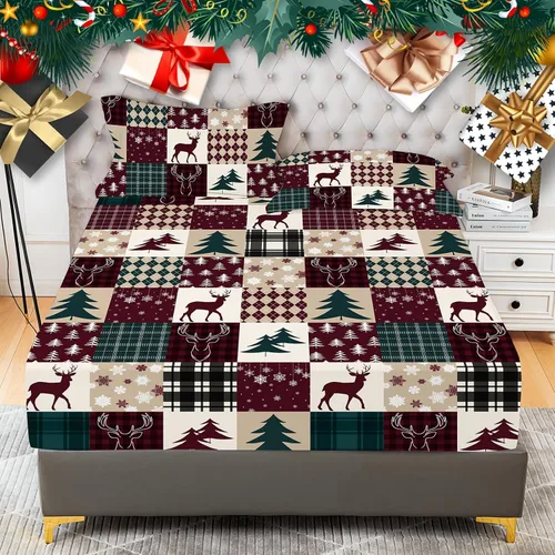 Vista 14 de YIYEA Sábana bajera ajustable floral con funda de almohada, sábana bajera de microfibra de doble cepillado de alta calidad, bolsillo profundo de 16
