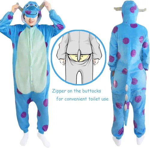 Vista 5 de Pijama de franela de una pieza para disfraz de Halloween, diseño de animal