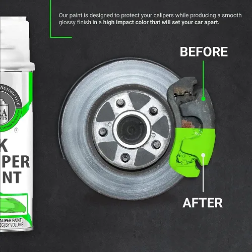 Vista 4 de Pintura en aerosol para pinza de freno ERA Paints 2K – Verde Acabado de alto brillo, resistente al calor de 500°F y a productos químicos