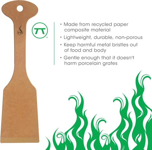 Vista 3 de Outset Verde - Raspador de madera para parrilla, limpiador de rallador grande, sin ranuras