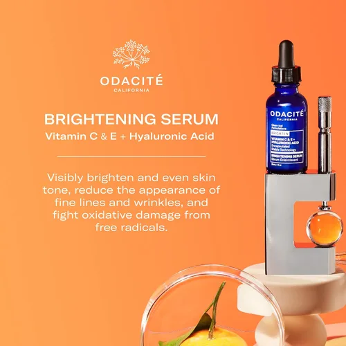 Vista 2 de Odacite Suero facial iluminador con vitamina C y hialurónico – Suero facial antienvejecimiento dirige la pérdida de firmeza y manchas oscuras