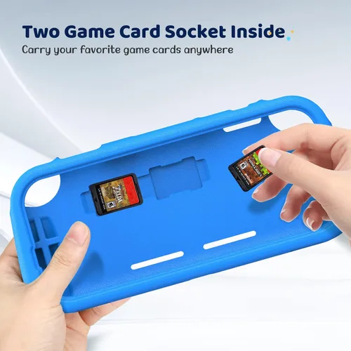 Vista 3 de Fintie Kids Case for Nintendo Switch Lite 2019 w2 Game Card Slots - Ultralight Shockproof Protective Cover with Ergonomic Grip, Kids Friendly Grip
