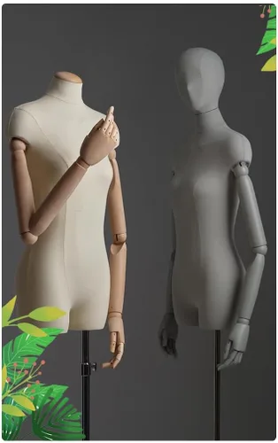 Vista 2 de Maniquí femenino Torso Exhibición de ropa Modelo Soporte de cuerpo 55.1-74.8 pulgadas, altura ajustable para vestido, joyería, costura ropa