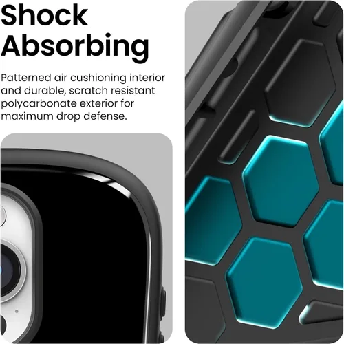 Vista 6 de iFace Compatible con iPhone 15 - [Primera clase] Lindas fundas a prueba de caídas para teléfonos celulares - Negro
