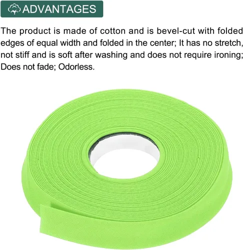 Vista 369 de MECCANIXITY Cinta al bies de doble pliegue de 1/2 pulgada de poliéster continuo a granel para costura, costura, dobladillo, encuadernación y Beige