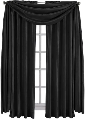 Vista 39 de Royal Hotel Bedding Soho - Cenefa con festón negro, patrón sólido de 35 x 30 pulgadas