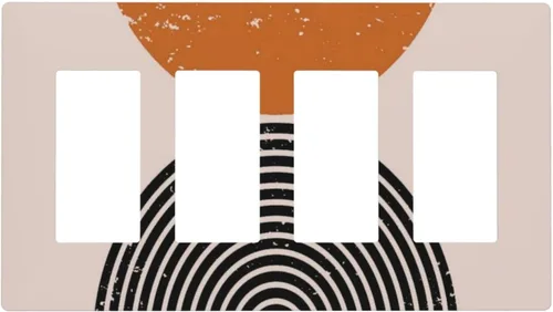 Vista 179 de Taupe Beige Marrón Gris Abstracto Arte 1-Banda Interruptor de Luz Doble de Recepción Placa de Pared Toma Cubiertas Eléctricas Decorativas Modernas