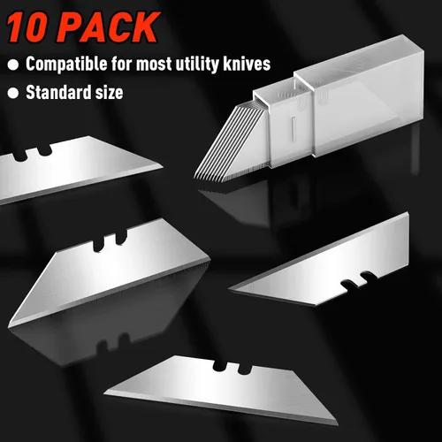 Vista 4 de DIYSELF Paquete de 2 cortadores retráctiles con 10 hojas de cuchillo utilitario, cuchillas afiladas de acero SK5, cortadores de caja para cartón